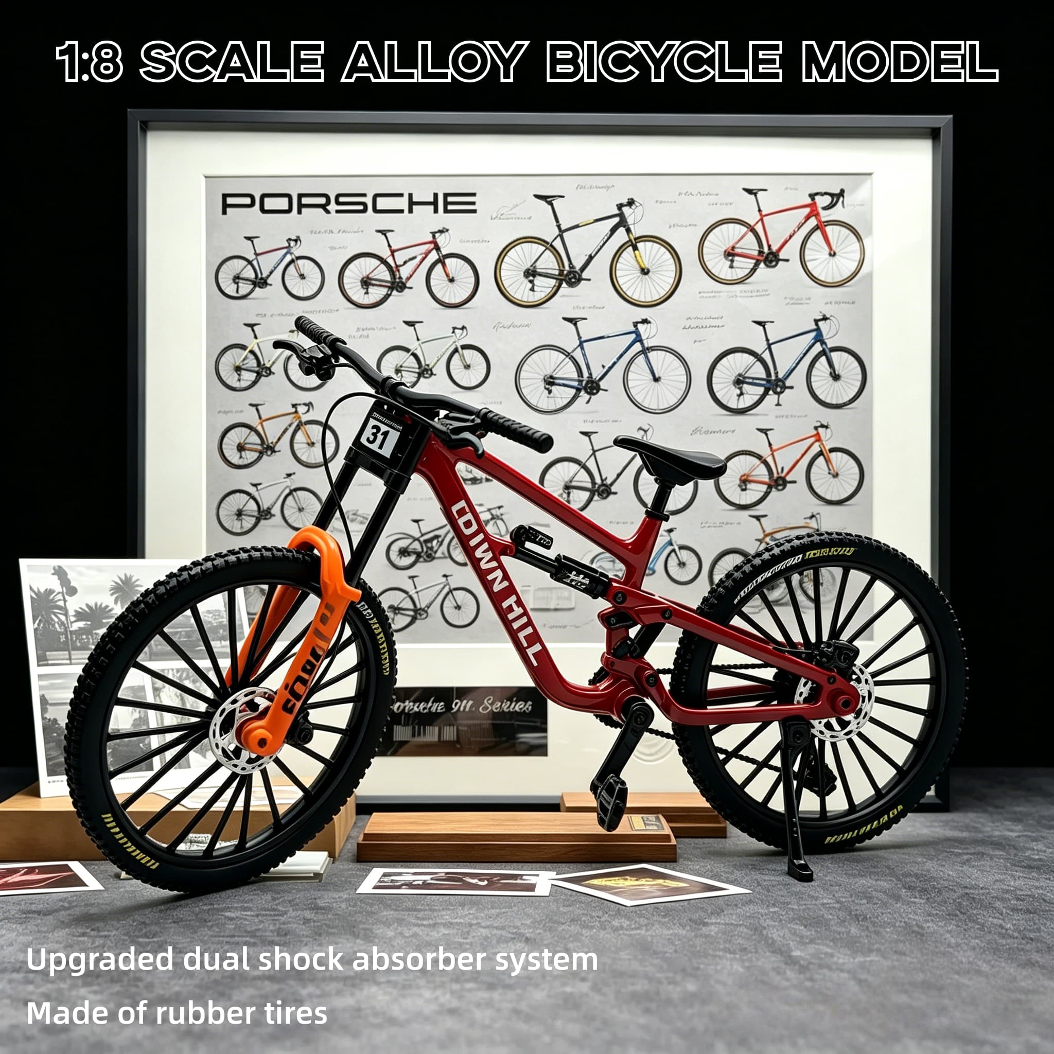 Mountain Biking Track - 1:8Scale Alloy Downhill Mountain Bike Model,